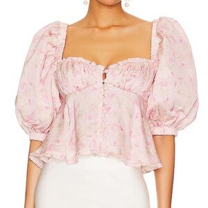 For love and lemons rhonda blouse pink floral